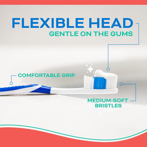 24 Individually Packaged Quality Large Head Medium Bristle Disposable Bulk Toothbrushes - Multi Color Pack - Convenient & Affordable - for Travel,...