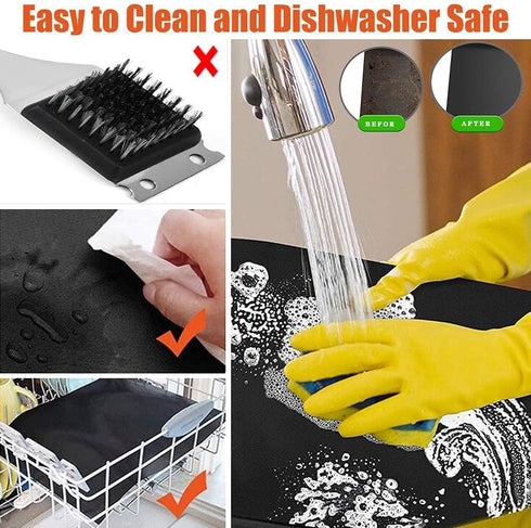 Grill Mat -Heavy Duty Grill Mats Non Stick, BBQ Outdoor Grill & Baking Mats - Reusable, Easy to Clean Barbecue Grilling Accessories - Work on Gas ...