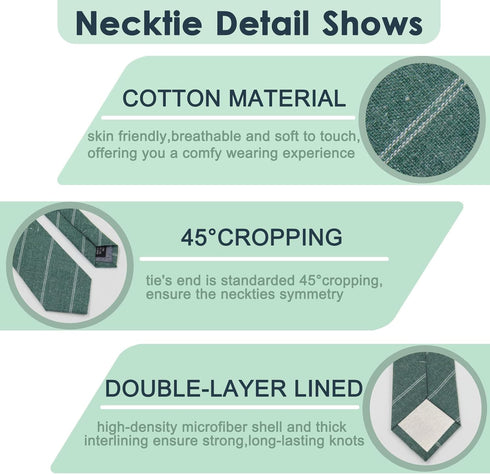 Mantieqingway Skinny Ties for Men,Cotton Linen Neck Tie for Daily Dress,Weddings, Groom, Groomsmen, Missions, Dances...
