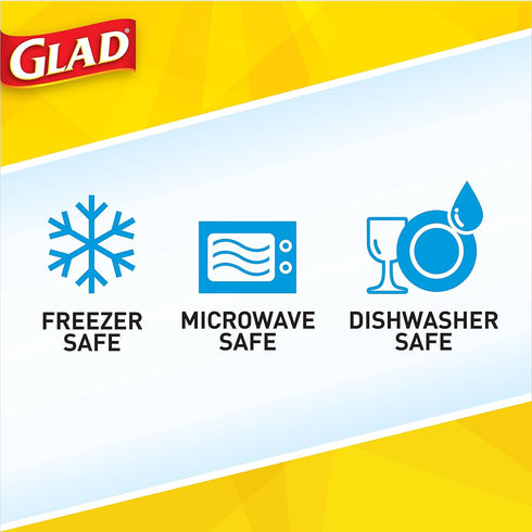 GladWare Home Deep Dish Food Storage Containers, Large Rectangle Holds 64 Ounces of Food, 3 Count Set | With Glad Lock Tight Seal, BPA Free Contai...