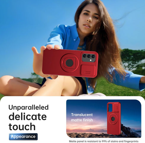 FUNMIKO for Samsung Galaxy S20 FE Case with Sliding Camera Lens Cover and Glass Screen Protector - Magnetic Kickstand - Shockproof Protective Phon...