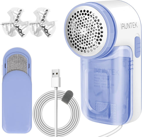 iRUNTEK Battery-Free Fabric Lint Remover, USB Powered Shaver and Lint Brush 2 in 1, Sweater Defuzzer Remove Fuzz, Lint Balls, Pills, Bobbles from ...