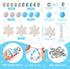 Cheriswelry DIY Winter Theme Jewelry Making Kits with 30pcs 15mm Round Silicone Focal Beads & 5pcs Snowflake Silicone Beads & 30pcs 10mm Glass Rhi...