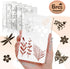 Lewtemi 6 Pcs Mixed Metal Stencil Wood Stencil Templates Stencils for Journaling Wood Burning Stencils for Wood Carving Drawing Engraving Scrapboo...