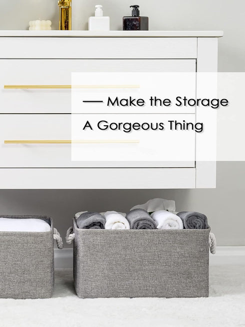 TheWarmHome Large Storage Bins- Storage Baskets for Organizing Shelves, Basket Organizer for Closet Bookshelf Dog Toy Nursery Clothes Laundry Home...