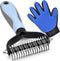 Pet Grooming Brush Double-Sided Undercoat Rake for Dogs & Cats - Shedding and Dematting Comb for Dogs &Gentle Deshedding Brush Glove Grooming kit ...