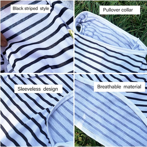 ANIAC Summer Dog Shirt for Medium Dog Girl Boy Striped Dog T-Shirt White Basic Tank Top Sleeveless Doggy Vest Spring Pet Clothes for Dog (White, 5...