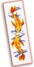 Povitrulya Koi Carp - Counted Cross Stitch Bookmark Kit - Embroidery Set for Adults with Paper pattern, 16-count Aida Canvas and Presorted Floss -...