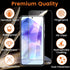 4+4 Pack Samsung Galaxy A55 5G Screen Protector, 4 Pack Tempered Glass Screen Protector with 4 Pack Camera Lens Protector, 9H Hardness Anti-Finger...