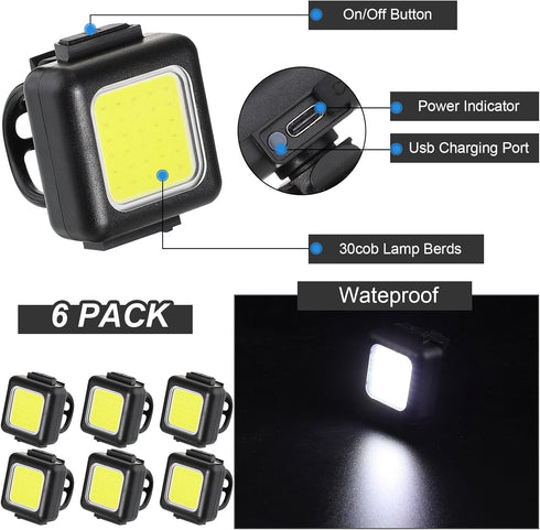 6 Pcs Outdoor Night Running Lights for Runners High Visibility Rechargeable Clip on Flashlight Dog Lights for Night Walking Lightweight USB Reflec...