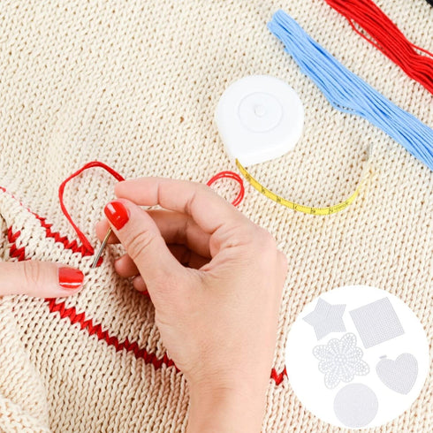 Tofficu 50 Pieces Mesh Plastic Canvas Sheets, Plastic Mesh Sheet Plastic Grid Sheet 5 Styles, Plastic Canvas Shapes for Embroidery, Knitting and C...