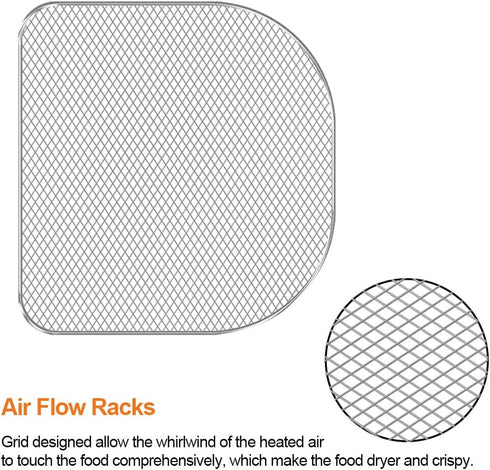 Replacement Dehydrator Racks for 6qt Chefman, Caynel and Power Air Fryer Oven, Dehydrate Fruits and Meats, Air Flow Racks, Removable trays, Air Fr...