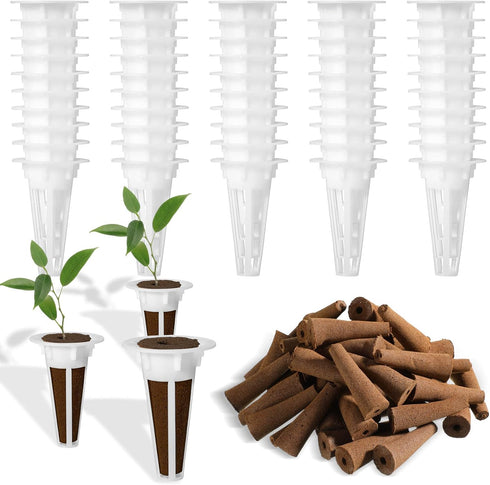 Cunhill 100 Pcs Hydroponic Plant Grow Sponges Pods Kit Root Plant Basket Seed Planting Kit Replacement Pod Cups Pot Hydroponic Pods for Garden Ind...