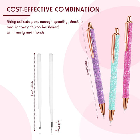 Epakh 3 Pieces Weeding Pen Vinyl Pen Pin Weeding Tool Retractable Pin Pen Fine Point Weeding Pin Pen Glitter Metal Vinyl Air Release Installation ...