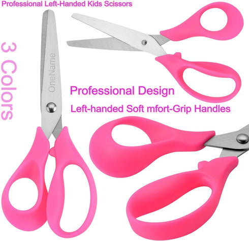 Left-Handed Kids Scissors 6 Pack 5 Inch Left hand scissors for child School Student Scissors,Stainless Steel Sharp Blade Comfort-Grip Handles Blun...