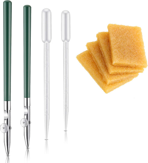 8 Pieces Art Ruling Pen Set Masking Fluid Pen with Glue Residue Eraser and 5ml Disposable Pipettes Droppers, Ruling Ink Pens Fluid Line Drawing To...