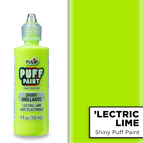 TULIP Puff Paint Slick Lectric Lime 4 Fl Oz (Pack of 1)...