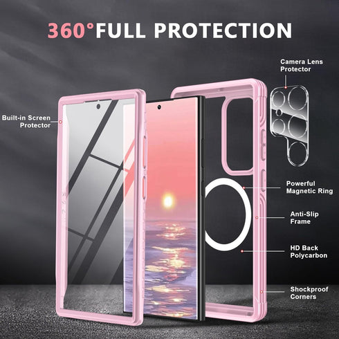 Hekodonk for Galaxy S24 Ultra Case,Compatible with MagSafe,Built-in Screen Protector & 2X Camera Lens Protector,Full Body Shockproof Protective Ph...