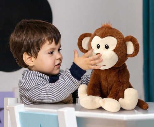 HollyHOME Plush Monkey Stuffed Animals Cute Monkey Toys Birthday Gifts for Kids 12 Inch Brown...