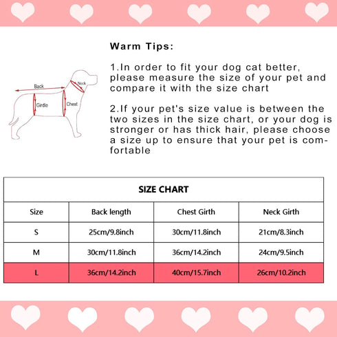 Dog Knitted Sweater Dog Heart Sweater Puppy Sweater Warm Soft Pet Holiday Clothes for Large Cats and Dogs (Pink, L)...