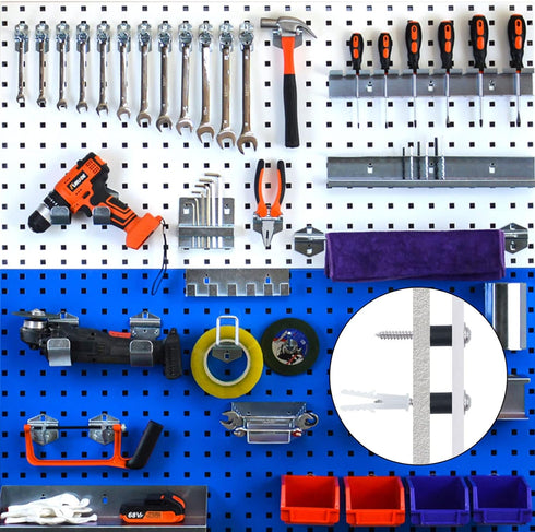 200 Pieces Pegboard Mounting Kit Wall Peg Boards Installation Accessories Pegboard Spacer Kit Includes Screws, Anchors, Spacers and Washers for 1/...