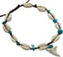 Genuine Mako Shark Tooth Anklet, Handmade Cowrie Shells Anklet for Women Surfer Jewelry EA389-AN...
