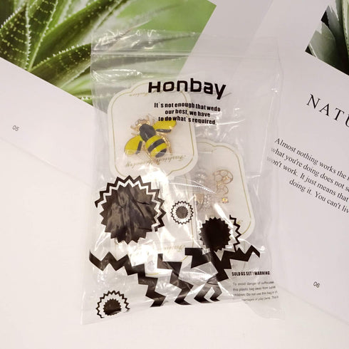 Honbay 5PCS Fashion Cute Gold Tone Enamel Honey Bee Brooch with Rhinestones for Collar, Dress, Sweater, Scarf, Shawl Decoration...