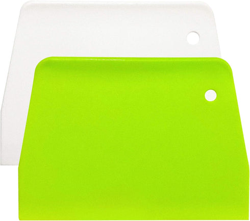 (2PCS) Dough Scraper Bowl Scraper ?Food safe Plastic Dough Cutter? Flexible Plastic Scraper Practical Bench Scraper Multipurpose Food Scrappers fo...