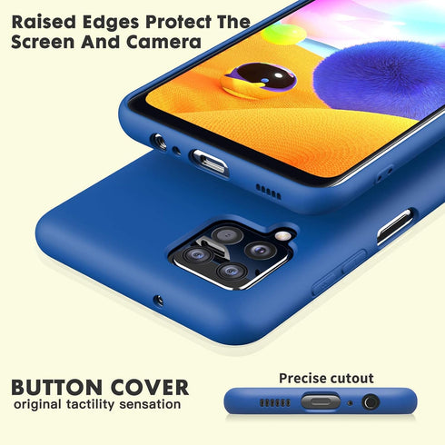 Samsung Galaxy A12 Case, Liquid Silicone Case with Microfiber Lining Thickening Shockproof Design Soft Gel Rubber Phone Case Cover for Samsung Gal...