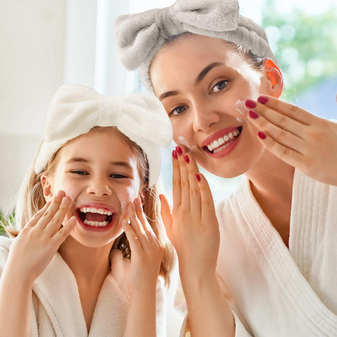 Spa Headband, Headband for Washing Face, Makeup Headband, Skincare Headband, Face Wash Headband, Khaki Bow Tie Puffy Hair Band, Teen Girl Gifts Tr...