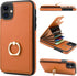 Folosu Compatible with iPhone 11 Case Wallet with Card Holder, 360°Rotation Finger Ring Holder Kickstand Protective RFID Blocking PU Leather Doubl...