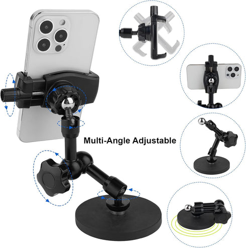 Magnetic Phone Holder,Heavy Duty Phone Mount for Truck/Tractor/Forklift/Boat/Motor Vehicles,Fit 3.5~7.5" iPhone/Nexus/Smartphone,360°Adjustable Ar...