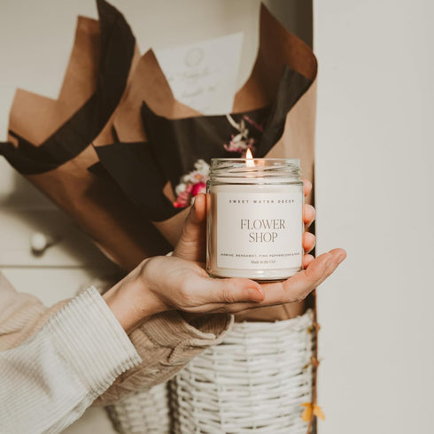 Sweet Water Decor Rose Candle - Jasmine Candle with Pink Peppercorn Scent - Rose Scented Candles 100% Cotton Wick - Bergamot Candle with 40 Hours ...