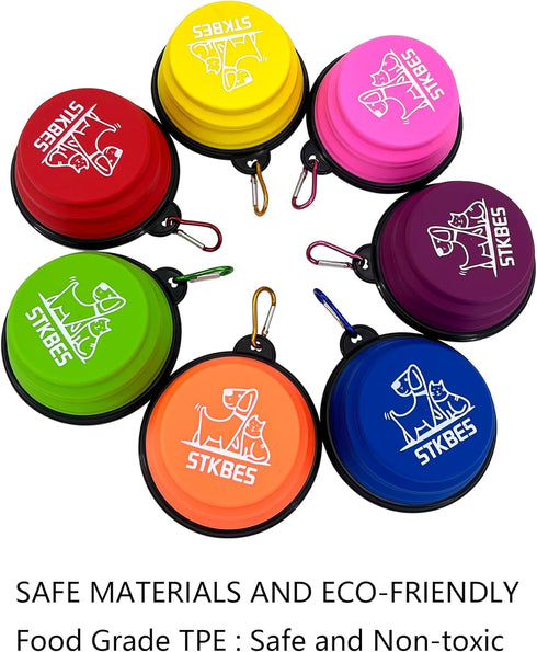 Collapsible Dog Bowl, 6 Pack, Portable, Safe, Reusable, Suitable for Indoor and Outdoor Use...