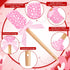 3 Pcs Valentine Silicone Spatulas with Wooden Handles Valentine Pattern Heat Resistant Baking Silicone Spatulas with Pink Satin Ribbon Bows for Ba...