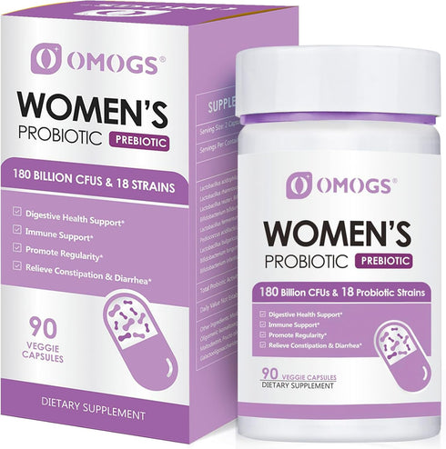 Women's Probiotic 180 Billion CFUs, 18 Strains, with Organic Prebiotics+Cranberry Extract & D-Mannose, for Digestive, Boost Immune, Women's Health...