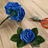Artificial Flowers 25pcs Real Looking Royal Blue Foam Fake Roses with Stems for DIY Wedding Bouquets White Bridal Shower Centerpieces Arrangements...
