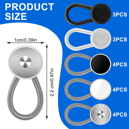 18Pcs Button Extender for Trousers Collar Extender Buttons Pants Waist Extender Shirt Extender Adjustable Extended Button Jeans Button for Shirt D...