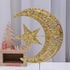 Uonlytech Iron Moon and Star Ornament Glitter Christmas Table Decoration Christmas Tree Decoration Wedding Birthday Holiday Party Supply 20cm (Gol...