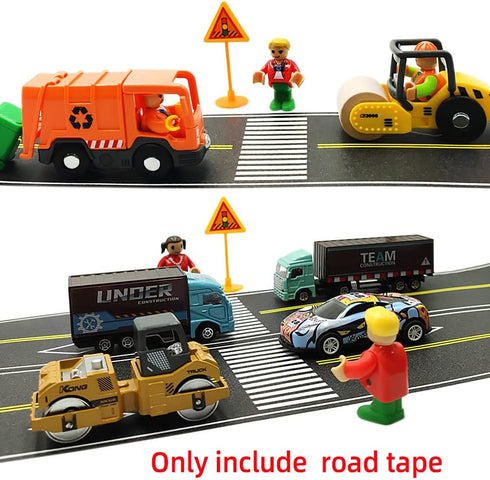 Play Road Tape for Kids Car Toy Road Tape Track, Stick to Floors and Table Flat Surface,No Residue, 2-Pack of 3.9 Inch Wide x 32.8 ft Black Tape f...