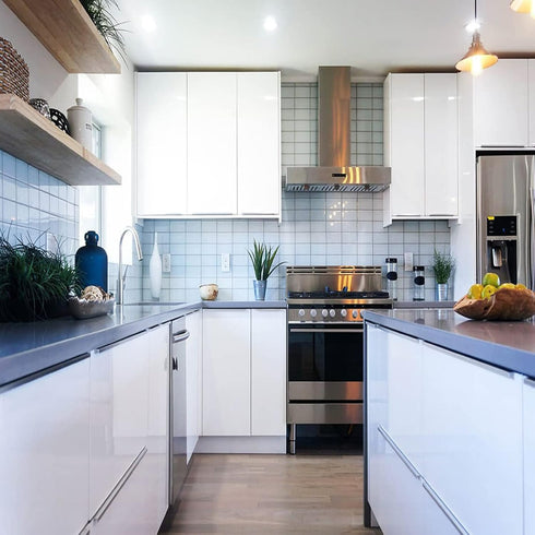 TANONE White Wallpaper 17.7" X 118" Peel and Stick Countertop Wallpaper Glossy Self Adhesive Removable Decorative Upgrade Vinyl Film for Kitchen C...