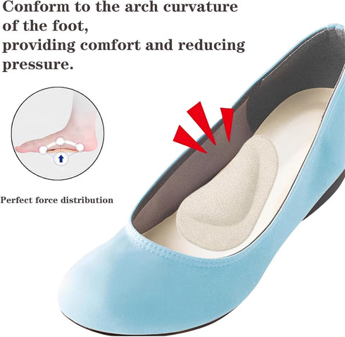 Correct-Position Gel Arch Support Insoles: Plantar Fasciitis & Flat Feet Relief, Adhesive Foot Pads for Pressure-Free Comfort- 6 Pairs (Clear*2+Be...