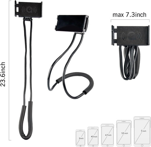 011 Neck Cell Desk Bed,Bike and Motorcycle Mount,Lazy Bracket Mobile Phone Stand Holder (Black)...