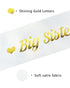Big Sister to be Sash, White Satin with Gold Font with Heart, Best Baby Shower Decorations Gifts, Neutral Twins Children (Short Style)...