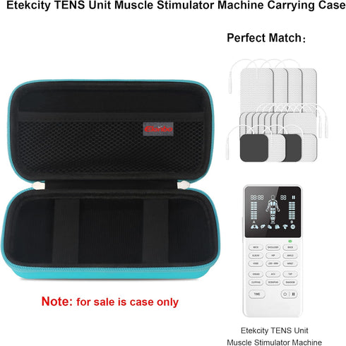 Carrying Case for Etekcity TENS Unit Muscle Stimulator Machine, Hard Travel Organize Bag for Electric Pulse Massager, Extra Mesh Pocket Fits Elect...