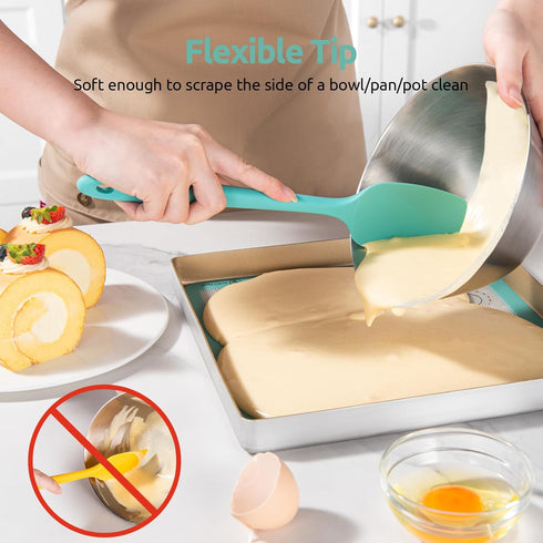 High Heat Resistant Silicone Spatulas: U-Taste 480ºF Hot Proof Food Grade Flexible Silicon Baking Scraper, Food Grade Rubber Kitchen Cooking Mixin...