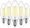 Brightever E12 Candelabra LED Light Bulbs 60 Watt Equivalent, 620 Lumen 6W Clear LED Filament Candle Bulbs, Daylight White 5000K Non-Dimmable Chan...