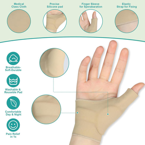 Thumb Wrist Brace Compression Sleeve for Arthritis Pain Relief Tendonitis Protector Support, Soft Elastic Fabric Thumb Splint Glove Liner for Wome...