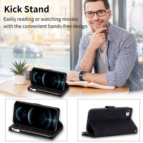 ZCDAYE Case for iPhone SE 2022 5G/iPhone SE 2020/iPhone 7/iPhone 8, Zipper PU Leather (with Wristlet) Phone Case for iPhone SE 2022(SE3)/iPhone SE...