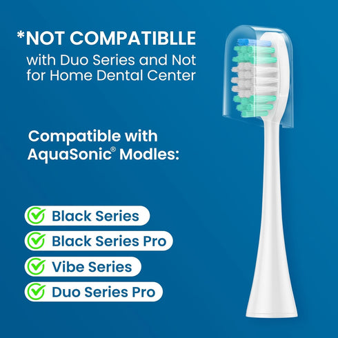 Replacement Toothbrush Heads 10 Pack Compatible with AquaSonic Black Series, Vibe Series, Black Series pro, and Duo Series pro Electric Toothbrush...